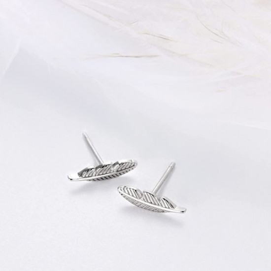 Sterling 925 Feather Stud Earring For Women Girls Tiny/Small Leaf Stud Earring Hypoallergenic Cartilage Earrings Piercing Sterling 925 Feather Stud Earring For Women Girls Tiny/Small Leaf Stud Earring Hypoallergenic Cartilage Earrings Piercing